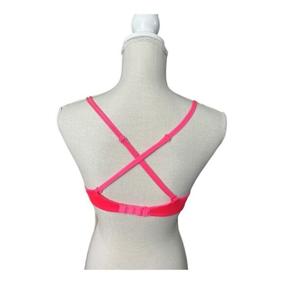 Victoria's Secret Convertible Size 34B Very Sexy Push-Up Bra Pink Fuchsia Lace - Picture 3 of 12
